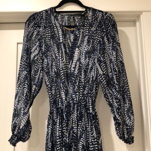 H&M BOHEMIAN MAXI DRESS BLUE AND WHITE, US2